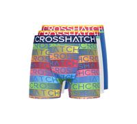 Crosshatch Mens Rainbow Mix Boxer Shorts (Pack of 3) (Blue) - Size Large