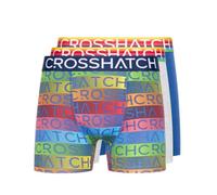 Crosshatch Mens Rainbow Mix Boxer Shorts (Pack of 3) - Grey - S - Grey - 60% Cotton/20% Polyester/20% Elastane
