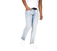 Crosshatch Mens Regular Fit Straight Fit Jeans Pants All Waist & Leg Sizes from 30W to 40W(Light Wash&34W/32L)