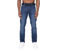 Crosshatch Men's Regular Fit Straight Leg Jeans, Comfortable, Classic Denim, Casual Everyday Wear Dark Wash 30W / 32L
