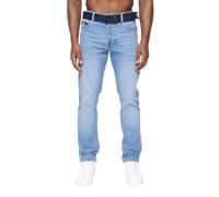 Crosshatch Men's Regular Fit Straight Leg Jeans, Comfortable, Classic Denim, Casual Everyday Wear Light Wash 32W / 30L