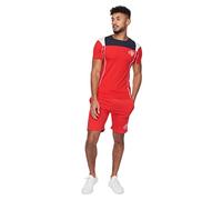 Crosshatch Men's RENTRAYS Prime Performance, Flexfit, Quickdry Combo Tee Short Sleeve T-Shirt and Shorts Set (L, Red)