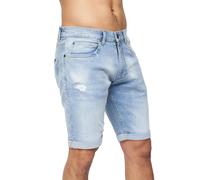 Crosshatch Mens Riptrey Abraised Denim Shorts - Light Wash - 32R - Light Wash - 100% Cotton