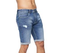 Crosshatch Mens Riptrey Abraised Denim Shorts - Mid Wash - 32R - Mid Wash - 100% Cotton