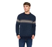 Crosshatch Mens Roundall Chenille Knitted Jumper (Navy) - Size Large