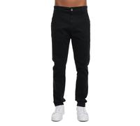Crosshatch Mens Roysden Chinos - Black - 32R - Black - 98% Polyester/2% Elastane