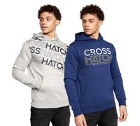 Crosshatch Mens Shardo Hoodie (Pack of 2) (Navy/Grey Marl) - Size X-Large