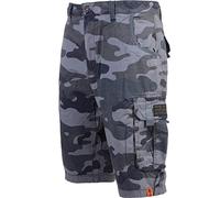 Crosshatch Mens Shorts Camo Combat Cargo Army Camouflage Watchford Summer Jeans Pants (Charcoal, 40)