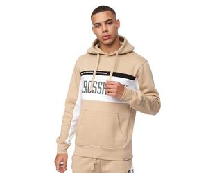 Crosshatch Men's SILOMANE Panel Hoody Hooded Sweatshirt, Stone, XXL