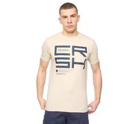Crosshatch Mens Squarebox T-Shirt (Light Stone) - Khaki Cotton - Size Small