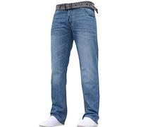 Crosshatch Mens Straight Leg Fashion Jeans Trousers Regular Fit Stylish Branded Denim by JeanBase Mid Blue 32W X 34L