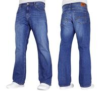 Crosshatch Mens Stretch Boot Cut Leg Flared Classic Retro Denim Jeasn by JeanBase Mid Wash 42W X 32L