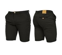 Crosshatch Mens Stretch Slim Fit Chino Shorts with Pockets for Summer, Holiday, Golf by Jeanbase Black 38