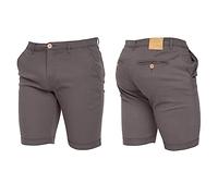 Crosshatch Mens Stretch Slim Fit Chino Shorts with Pockets for Summer, Holiday, Golf by Jeanbase Charcoal 36