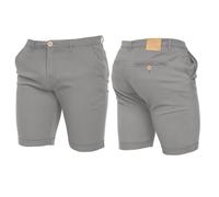 Crosshatch Mens Stretch Slim Fit Chino Shorts with Pockets for Summer, Holiday, Golf by Jeanbase Grey 38