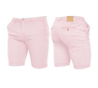 Crosshatch Mens Stretch Slim Fit Chino Shorts with Pockets for Summer, Holiday, Golf by Jeanbase Soft Pink 34