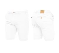 Crosshatch Mens Stretch Slim Fit Chino Shorts with Pockets for Summer, Holiday, Golf by Jeanbase White 32