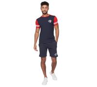 Crosshatch Men's Summer Shorts Set 2 Piece T-Shirt & Shorts Outfit, Tracksuit, Gym & Casual Wear Navy Red M