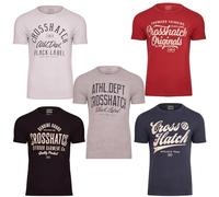 Crosshatch Men's T-Shirt 5 Pack T-Shirt Multipack Short Sleeve Crew Neck Cotton Tee - Casual Holiday Printed Tee - Regular Fit Basic Printed Tee Bundle S