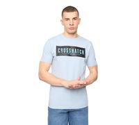 Crosshatch Mens T-Shirt Crew Neck Short Sleeve Tee Designer Print Cotton Top Light Blue XXL