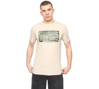 Crosshatch Mens T-Shirt Crew Neck Short Sleeve Tee Designer Print Cotton Top Light Stone M