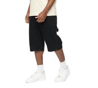 Crosshatch Mens Teleman Denim Shorts - Black - 34R - Black - 100% Cotton