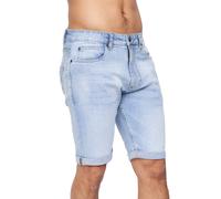 Crosshatch Mens Tonwin Denim Embossed Shorts (Light Wash) - Medium Blue Cotton - Size 34 Regular