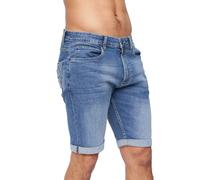 Crosshatch Mens Tonwin Denim Embossed Shorts (Mid Wash) - Medium Blue Cotton - Size 34 Regular