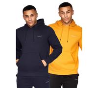 Crosshatch Mens Traymax Overhead Hoodie (Pack Of 2) (Navy/Mustard) - Navy/Blue - Size Small