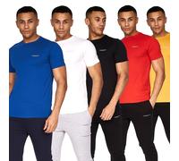 Crosshatch Mens Traymax T-Shirt (Pack of 5) / S Blue/Red/Black/Yellow/White BG70
