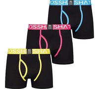 Crosshatch Men's TRIOGLOW 3 PK Open Fly Boxer Shorts, Black - X-Large