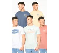 Crosshatch Men's Tryplex 5 Pack T-Shirt | Size: Large Crosshatch Multicolor L
