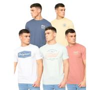 Crosshatch Mens Tryplex Cotton T-Shirt (Pack of 5) (Multicoloured) - Green - Size Medium