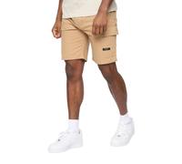 Crosshatch Mens Utilate Elasticated Waist Cargo Shorts (Stone) Cotton - Size Large