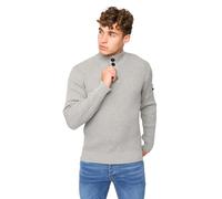Crosshatch Mens Wellburys Chunky Knit Jumper (Grey Marl) Cotton - Size 2XL