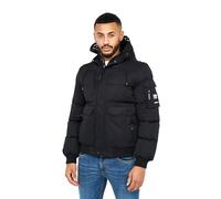 Crosshatch Mens Milwaka Fur Lined Hooded Jacket Black L