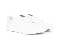 Crosshatch New Mens Boys Trainers Lace up Casual Canvas Plimsolls Gym Pumps Flat Sneaker UK White 9