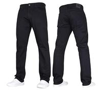 Crosshatch New Mens Stretch Straight Leg Classic Regular Fit Basic Denim Jeans by Jeanbase Black 30W X 34L