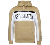 Crosshatch Panel Mens Stone Hoodie Cotton - Size Large