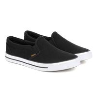 Crosshatch Men Trainers Slip On Canvas Plimsolls Pumps Casual Flat Gym Shoe Size 8 Black