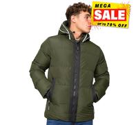 Crosshatch Sandbox Mens Hooded Padded Jacket Comfort Winter Coat Outerwear