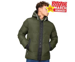 Crosshatch Sandbox Mens Hooded Padded Jacket Comfort Winter Coat Outerwear