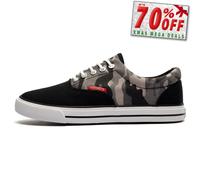 Crosshatch Mens Skywalk Canvas Pumps Black/Camo 7