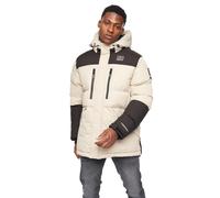 Crosshatch Squadage Panel Mens Quilted Puffer Desinger Coat Jacket Cream