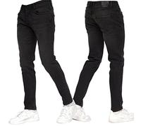 Crosshatch Stretch Slim Fit Jeans Mens Denim Designer Trousers Pants by JeanBase Black 36W X 32L