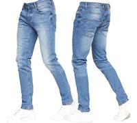 Crosshatch Stretch Slim Fit Jeans Mens Denim Designer Trousers Pants Light Wash 32W X 34L