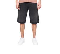 Crosshatch Mens Tillforth Baggy Denim Shorts Black Wash 36