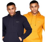 Crosshatch Traymax Casual Comfort Hoodie 2pk Mens Navy & Mustard