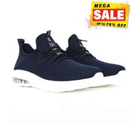 Crosshatch Trevel Fly-knit Elasticated Casual Mens Trainers Sneakers Navy