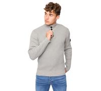 Crosshatch Wellburys Mens Chunky Knitted Cotton Jumper Warm Winter Sweater Grey